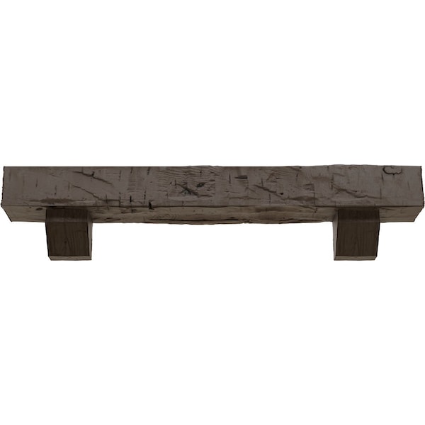 Kit W/ Ashford Corbels, NaturaL Honey Dew, 6H X 10D X 84W Hand Hewn Faux Wood Fireplace ManteL